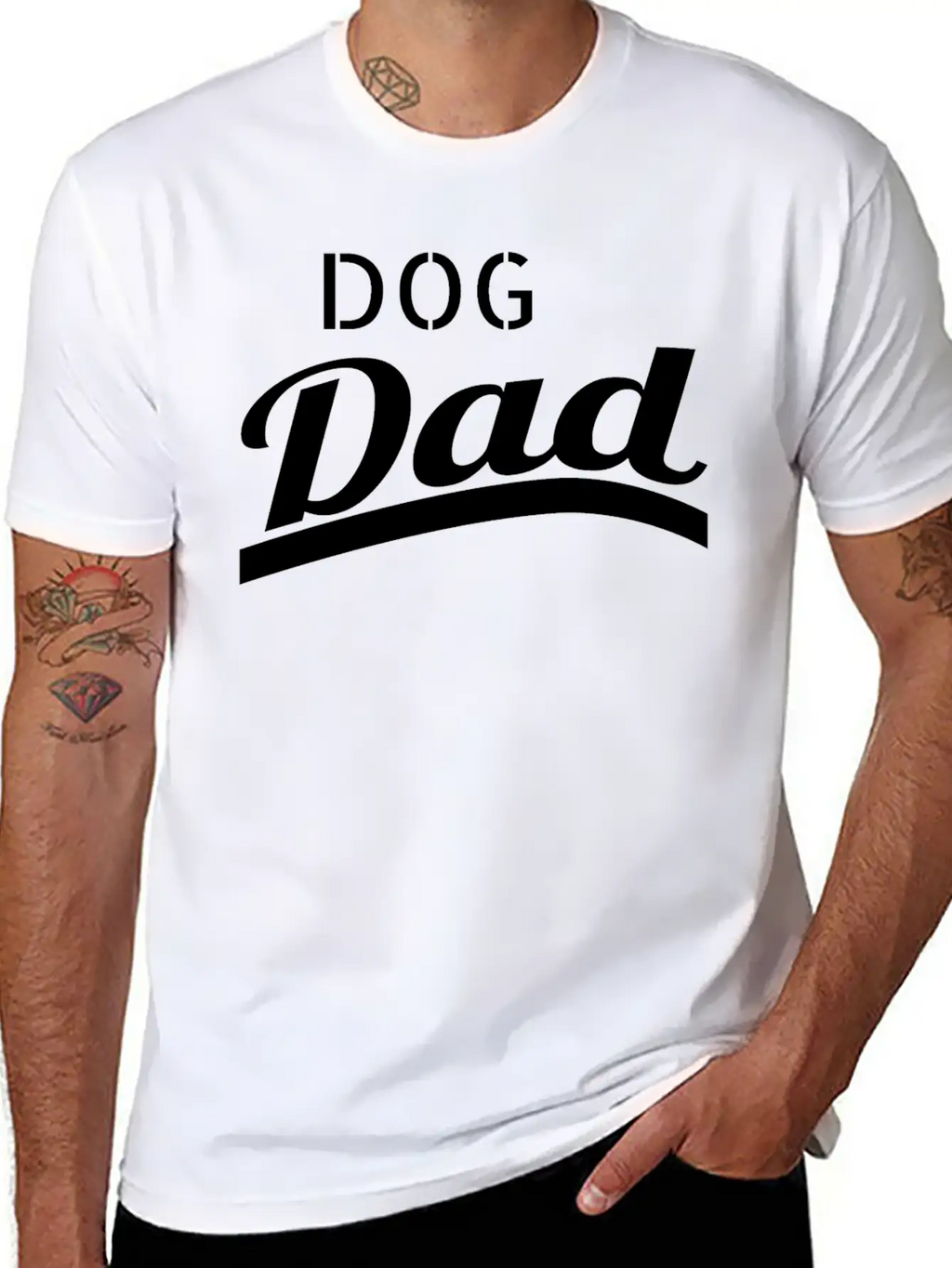 Dog - Dog Dad Unisex Short Sleeve Soft Cotton T-Shirt – Casual Everyday Wear