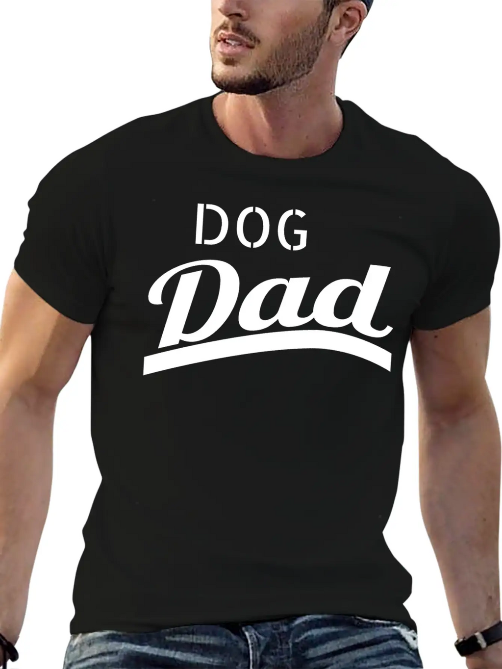 Dog - Dog Dad Unisex Short Sleeve Soft Cotton T-Shirt – Casual Everyday Wear