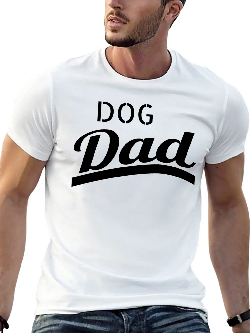 Dog - Dog Dad Unisex Short Sleeve Soft Cotton T-Shirt – Casual Everyday Wear