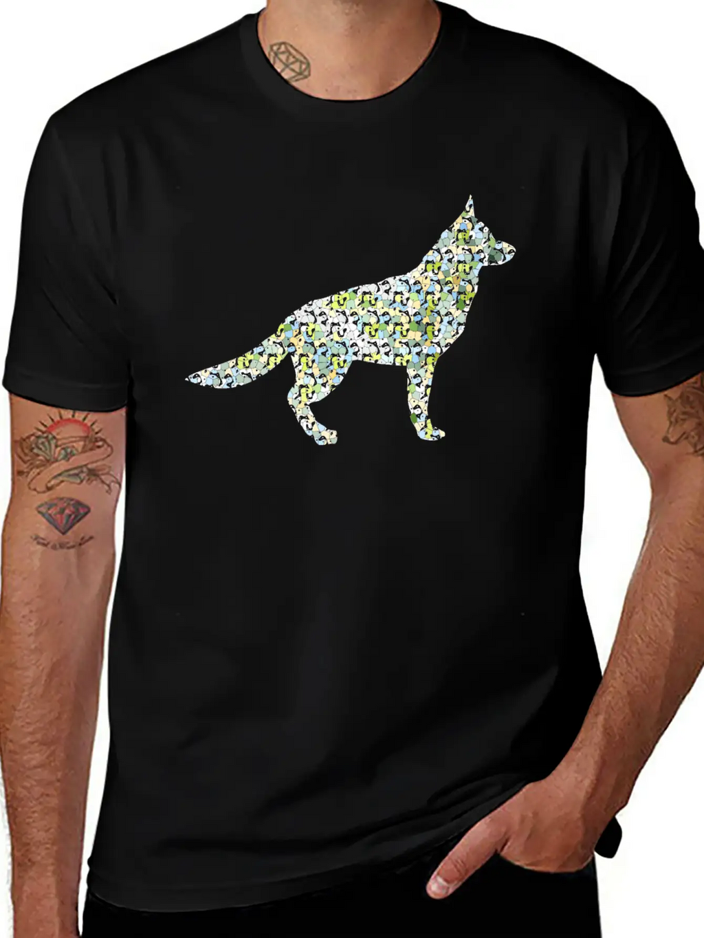 Dog Exclusive Design Gift Idea Mosaic Fashion Art Unisex Casual T-Shirt – Clean Design For Daily Comfort
