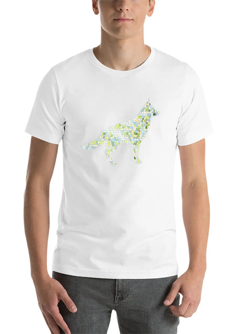 Dog Exclusive Design Gift Idea Mosaic Fashion Art Unisex Casual T-Shirt – Clean Design For Daily Comfort