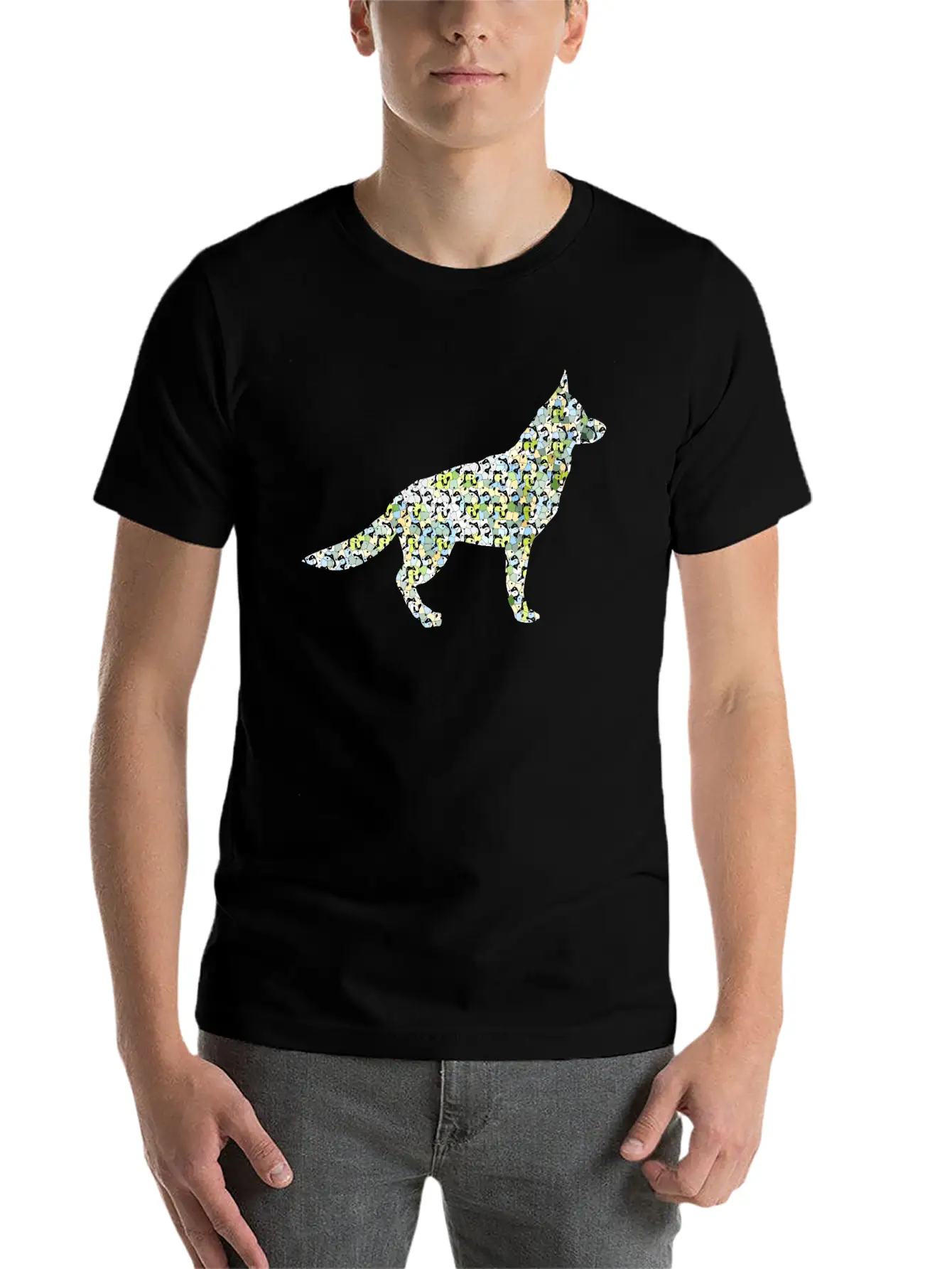 Dog Exclusive Design Gift Idea Mosaic Fashion Art Unisex Casual T-Shirt – Clean Design For Daily Comfort