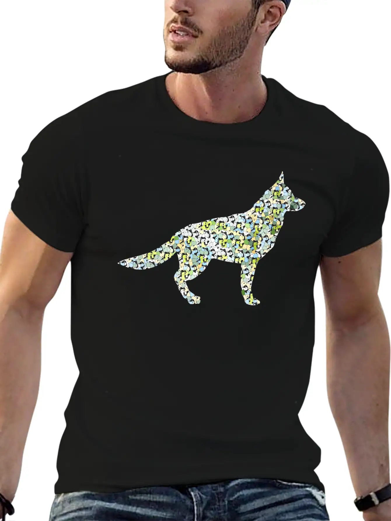 Dog Exclusive Design Gift Idea Mosaic Fashion Art Unisex Casual T-Shirt – Clean Design For Daily Comfort