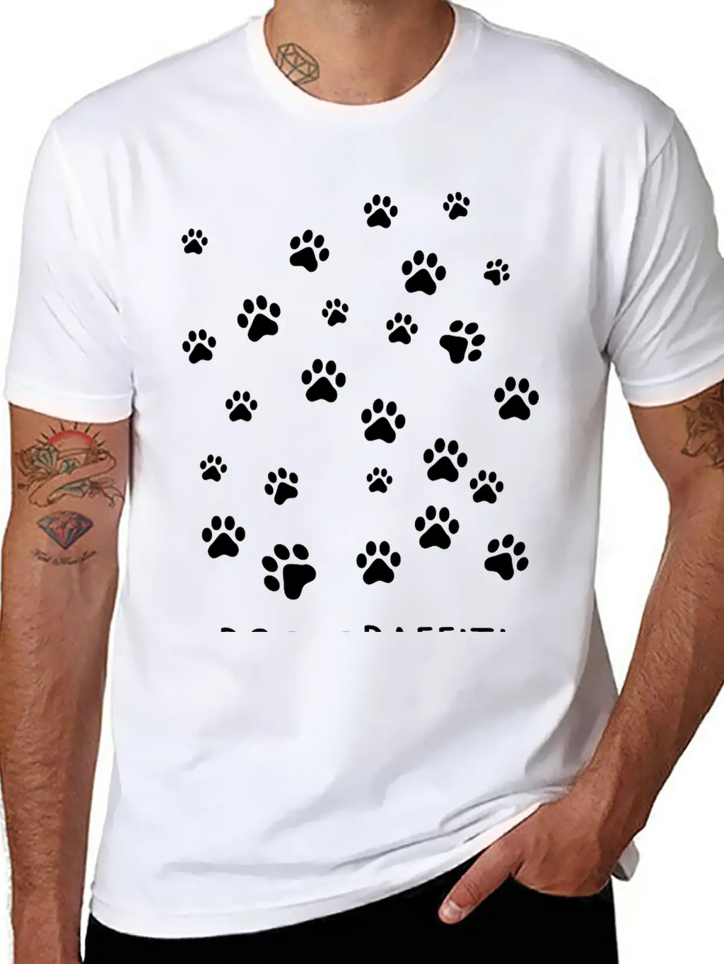 Dog Graffiti Casual Graphic T-Shirt – Simple And Comfortable Daily Wear