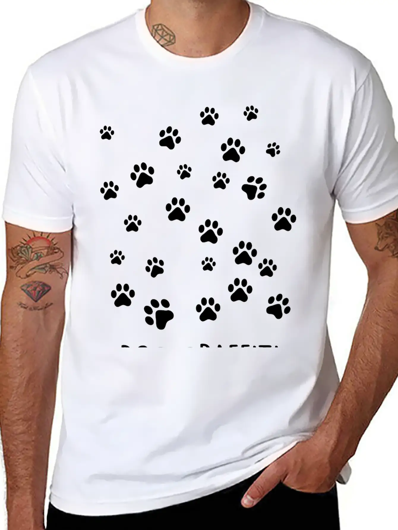 Dog Graffiti Casual Graphic T-Shirt – Simple And Comfortable Daily Wear