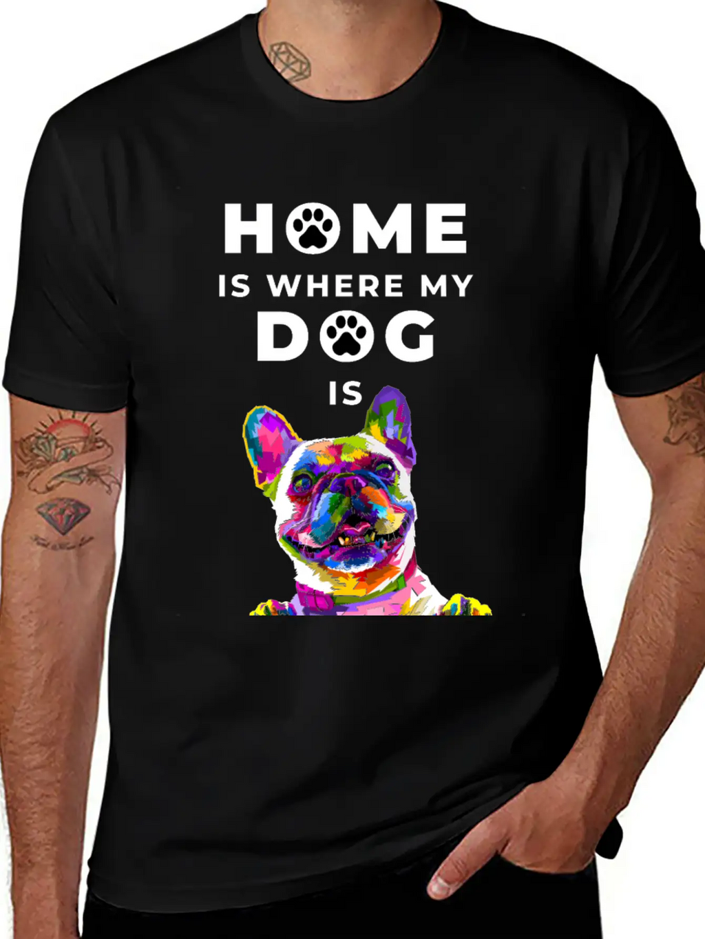 Dog- Home Is Where The Dog Is Casual Graphic T-Shirt – Simple And Comfortable Daily Wear