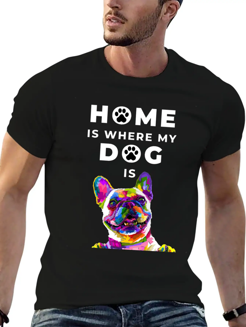 Dog- Home Is Where The Dog Is Casual Graphic T-Shirt – Simple And Comfortable Daily Wear