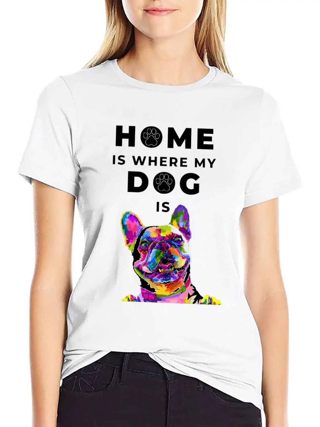 Dog- Home Is Where The Dog Is Casual Graphic T-Shirt – Simple And Comfortable Daily Wear