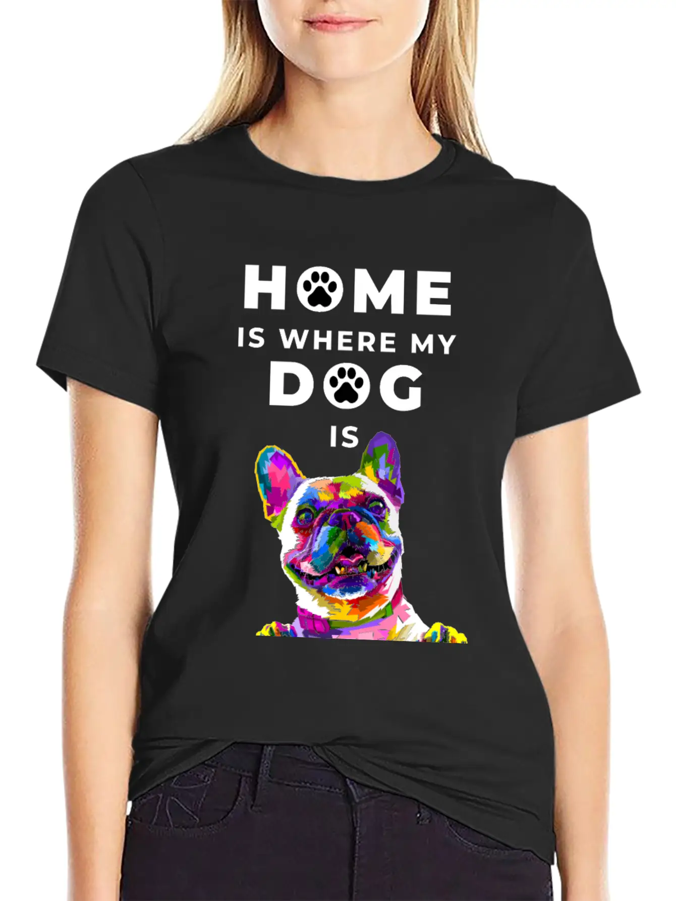 Dog- Home Is Where The Dog Is Casual Graphic T-Shirt – Simple And Comfortable Daily Wear
