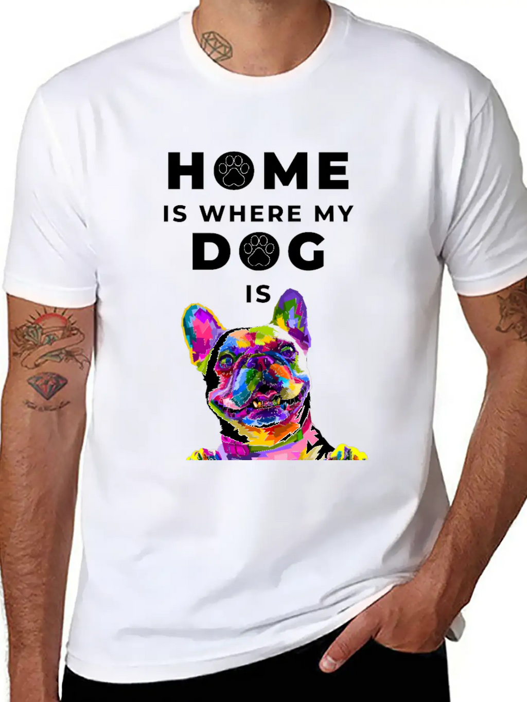 Dog- Home Is Where The Dog Is Casual Graphic T-Shirt – Simple And Comfortable Daily Wear