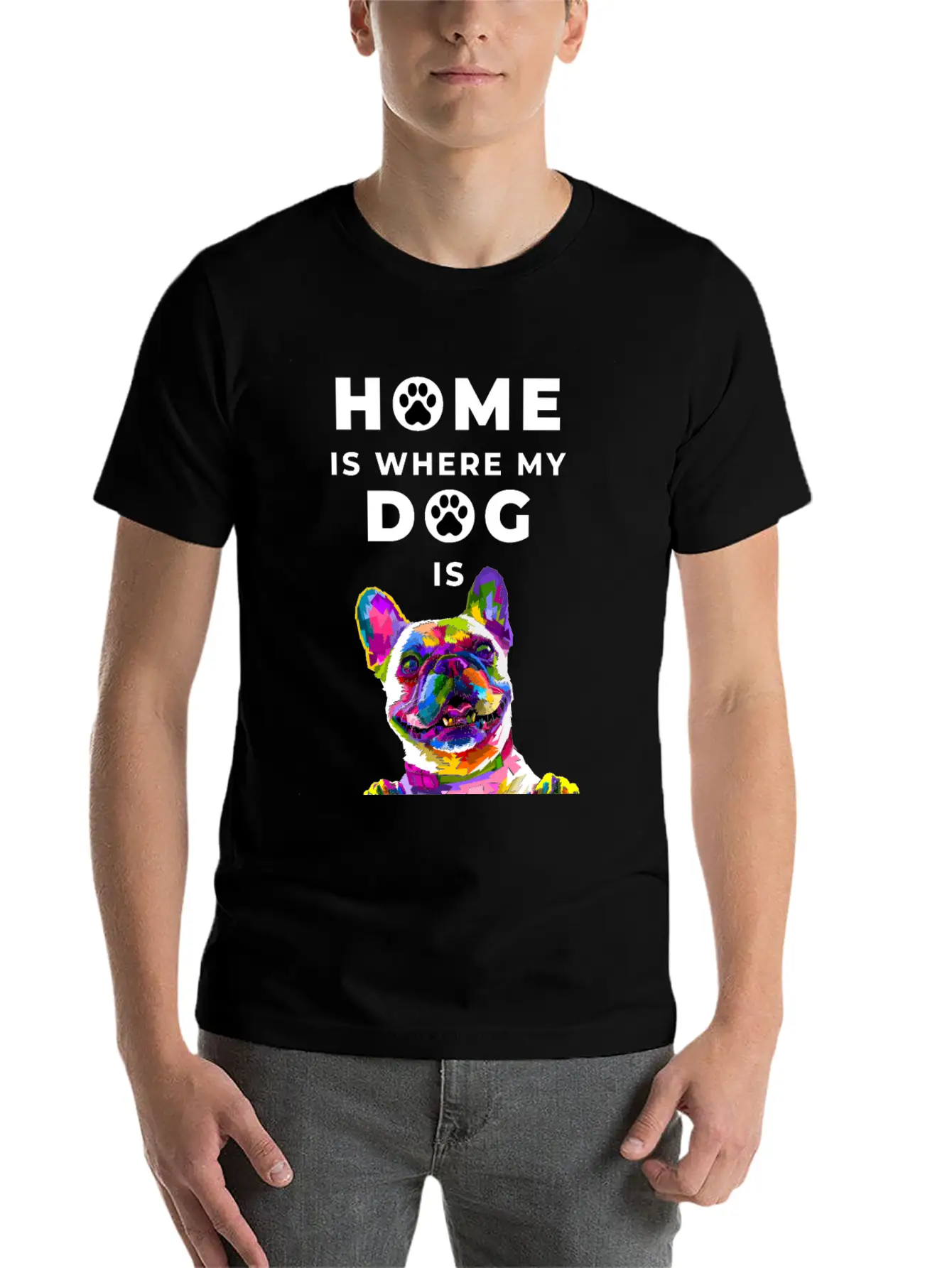 Dog- Home Is Where The Dog Is Casual Graphic T-Shirt – Simple And Comfortable Daily Wear