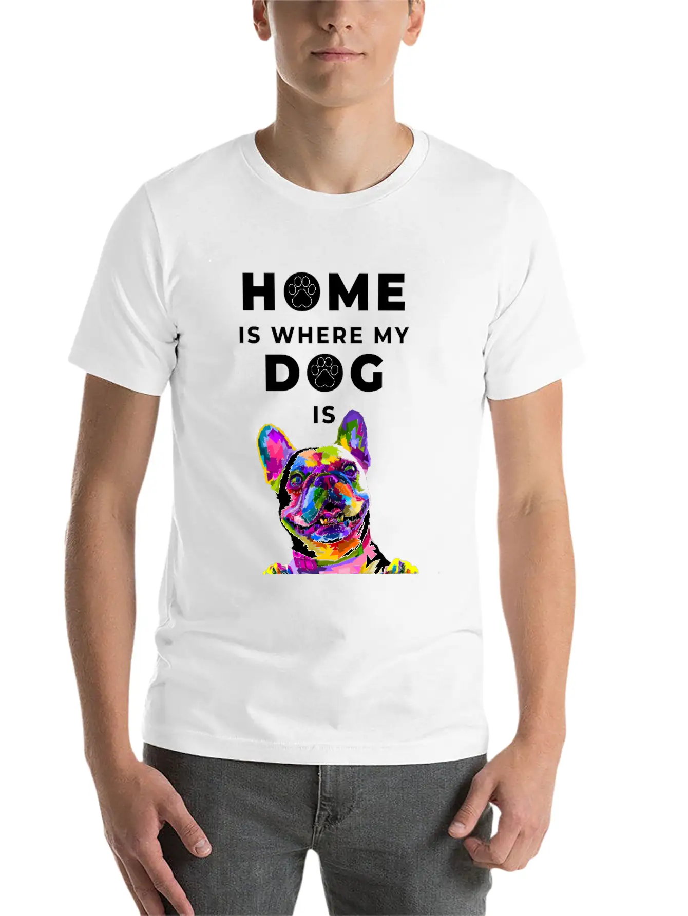 Dog- Home Is Where The Dog Is Casual Graphic T-Shirt – Simple And Comfortable Daily Wear