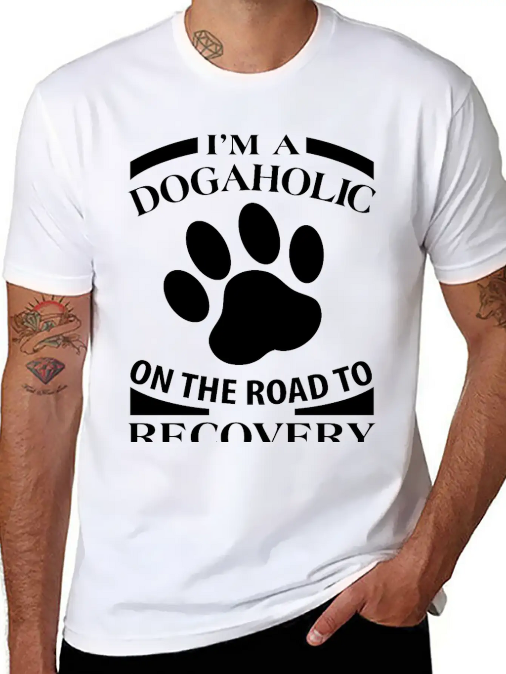 Dog - I'm A Dogaholic On The Road To Recovery Ju Essential Cotton Tee For Daily Outfits – Unisex Style