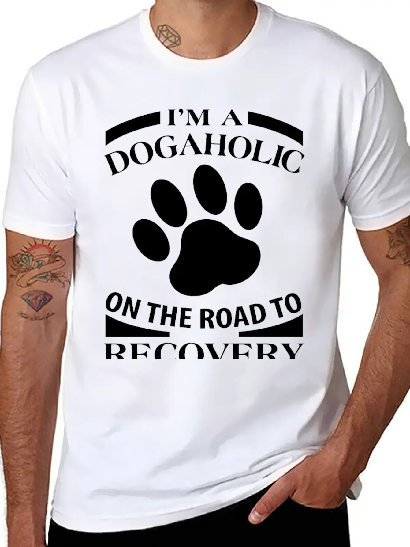 Dog - I'm A Dogaholic On The Road To Recovery Ju Essential Cotton Tee For Daily Outfits – Unisex Style