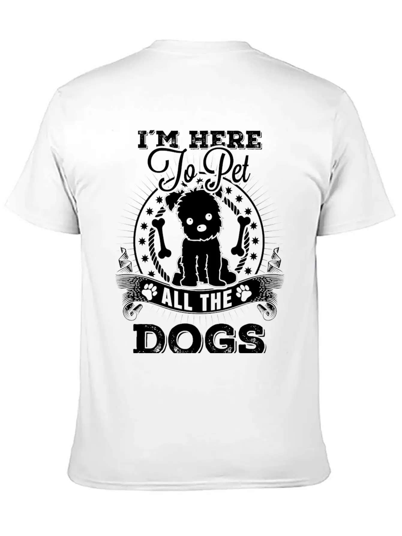 Dog - I'm Here To Pet All The Dogs Awesome T - S Unisex Short Sleeve Soft Cotton T-Shirt – Casual Everyday Wear