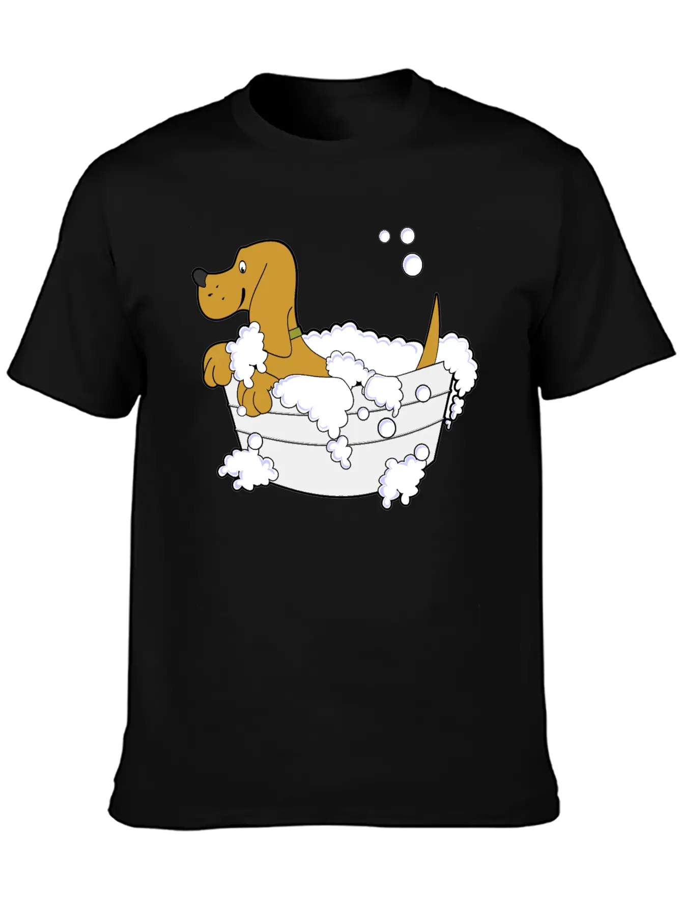 Dog In Washing Tub Casual Graphic T-Shirt – Simple And Comfortable Daily Wear
