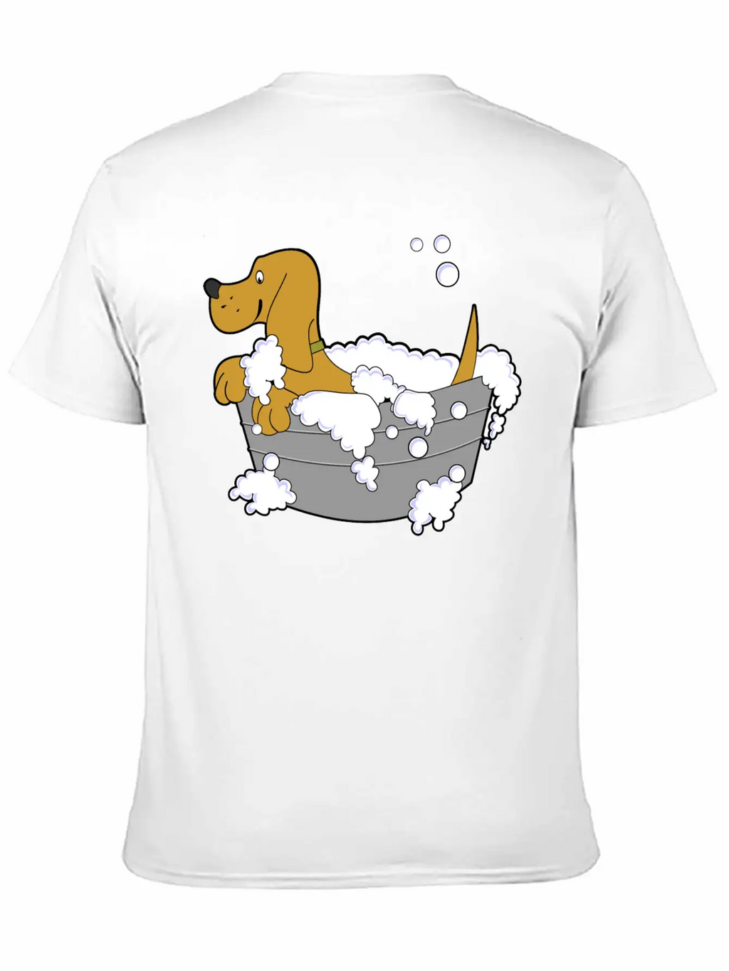 Dog In Washing Tub Casual Graphic T-Shirt – Simple And Comfortable Daily Wear