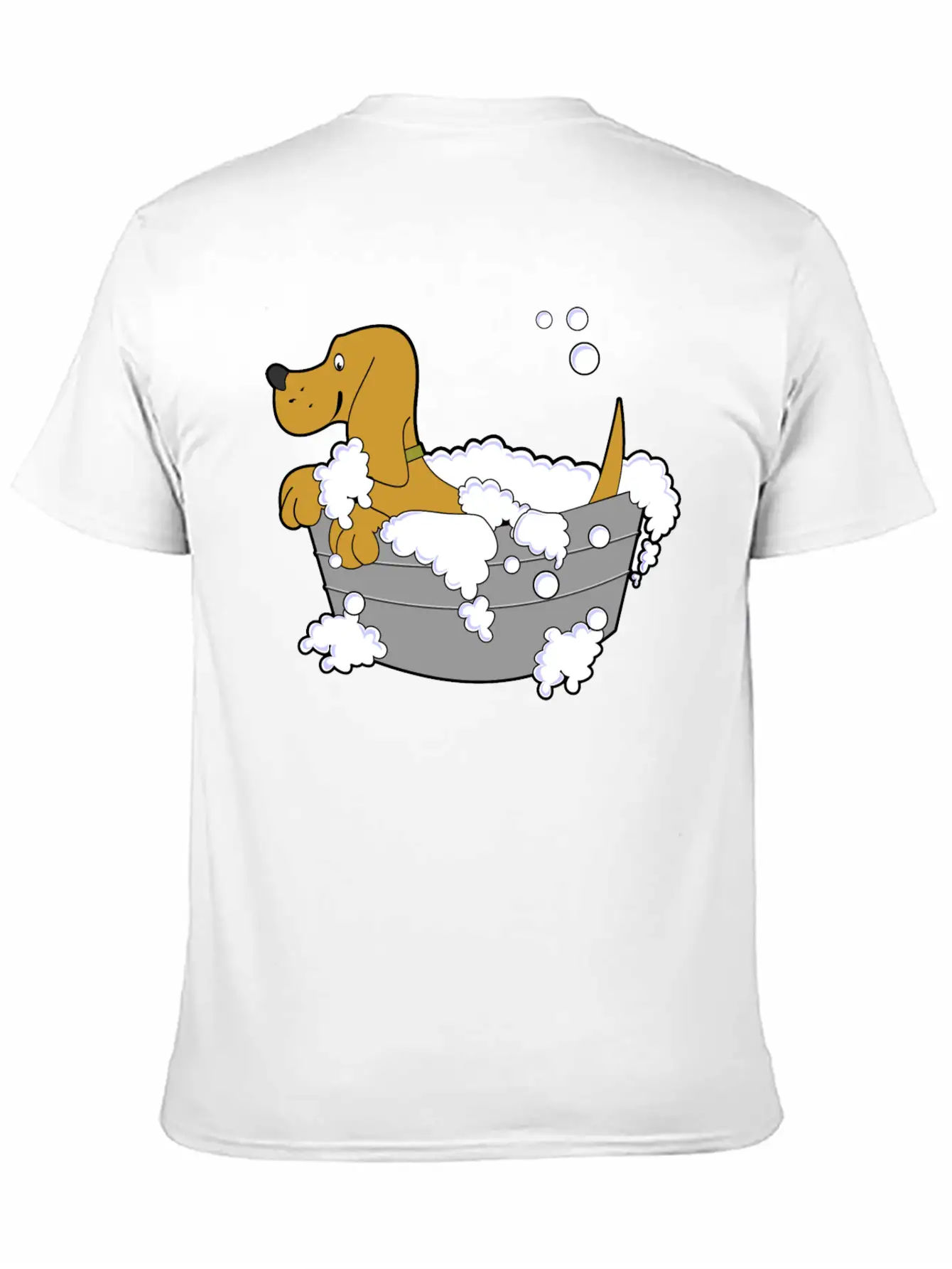 Dog In Washing Tub Casual Graphic T-Shirt – Simple And Comfortable Daily Wear