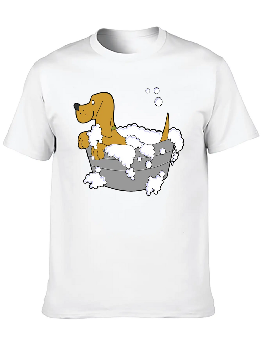 Dog In Washing Tub Casual Graphic T-Shirt – Simple And Comfortable Daily Wear