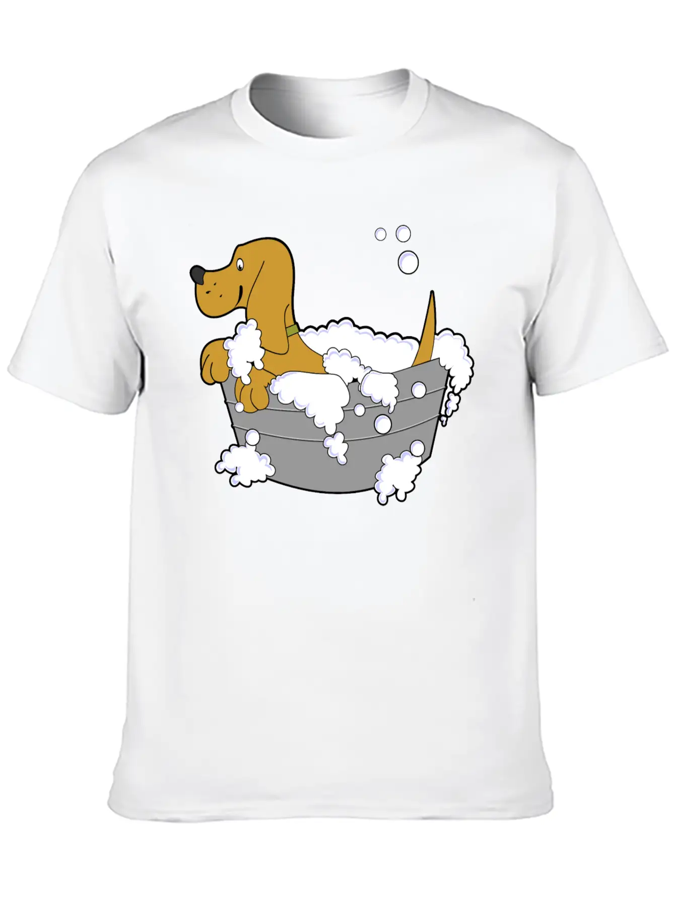 Dog In Washing Tub Casual Graphic T-Shirt – Simple And Comfortable Daily Wear