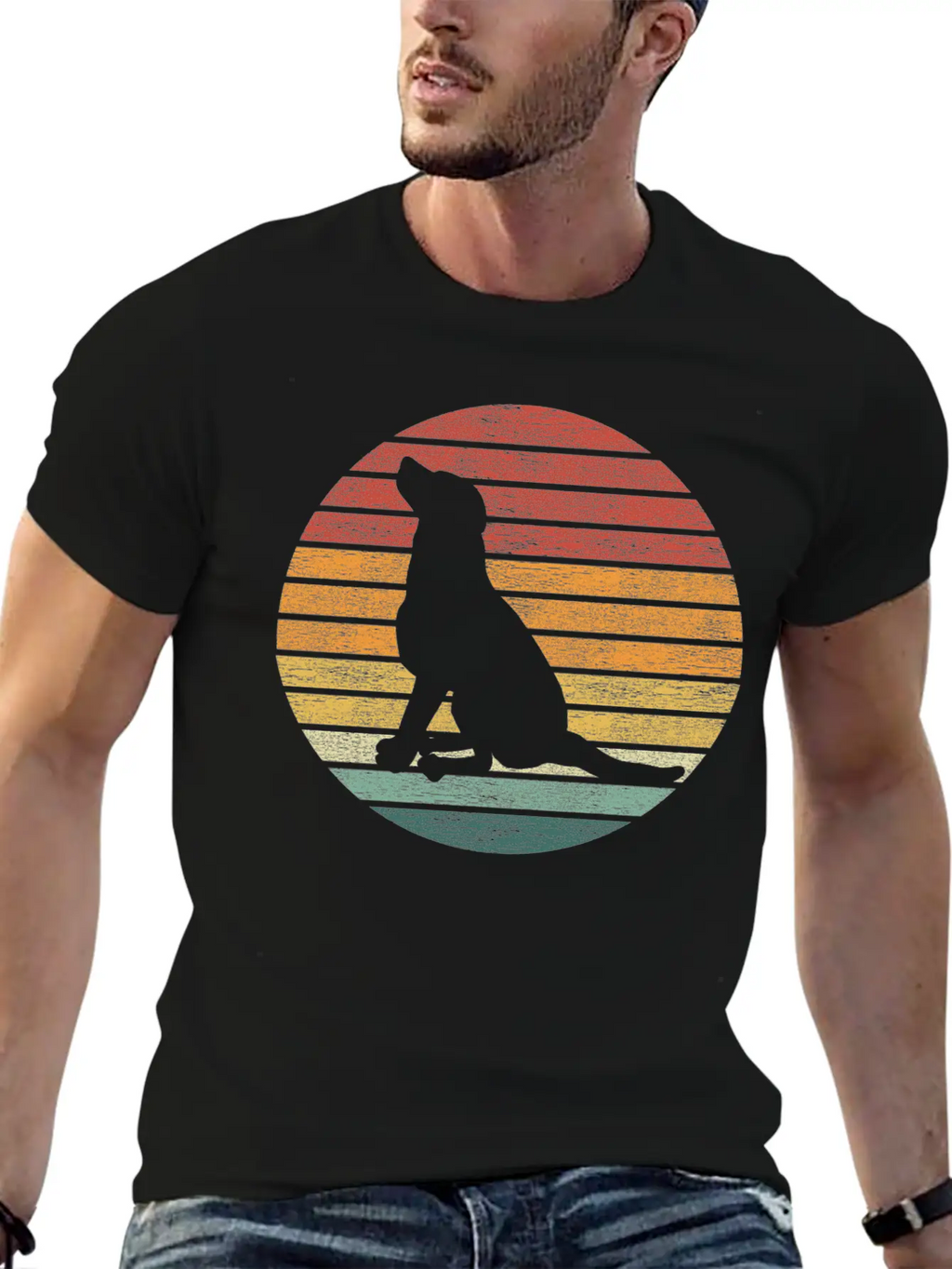 Dog Lover - Vintage Sunset Dog Classic Fit Graphic Tee For Daily Comfort – Unisex Cotton Shirt