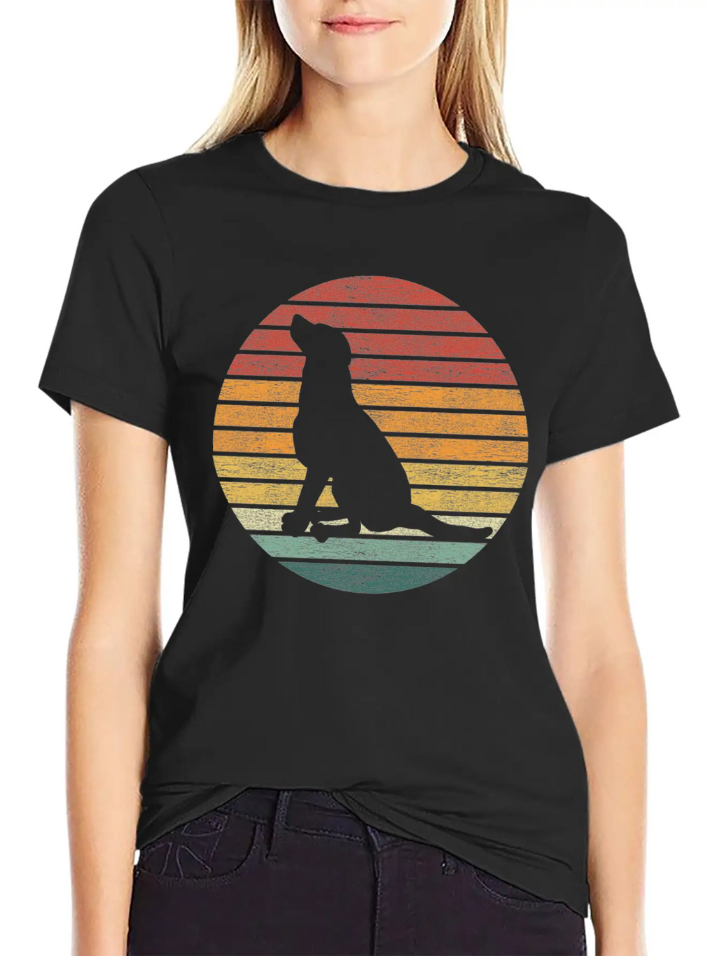 Dog Lover - Vintage Sunset Dog Classic Fit Graphic Tee For Daily Comfort – Unisex Cotton Shirt
