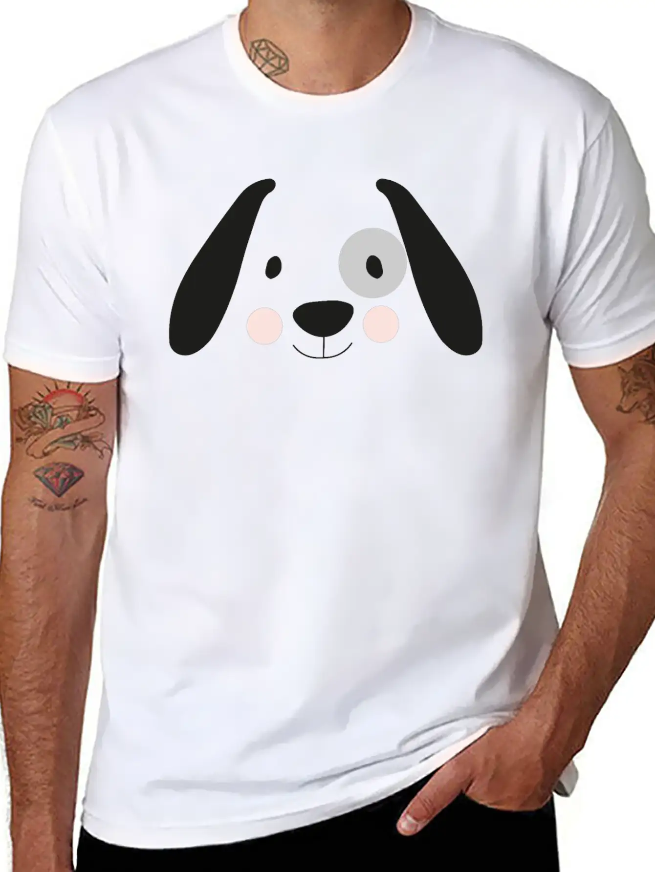 Dog Minimalist Vector Stylish Everyday T-Shirt – Unisex Basic Cotton Tee