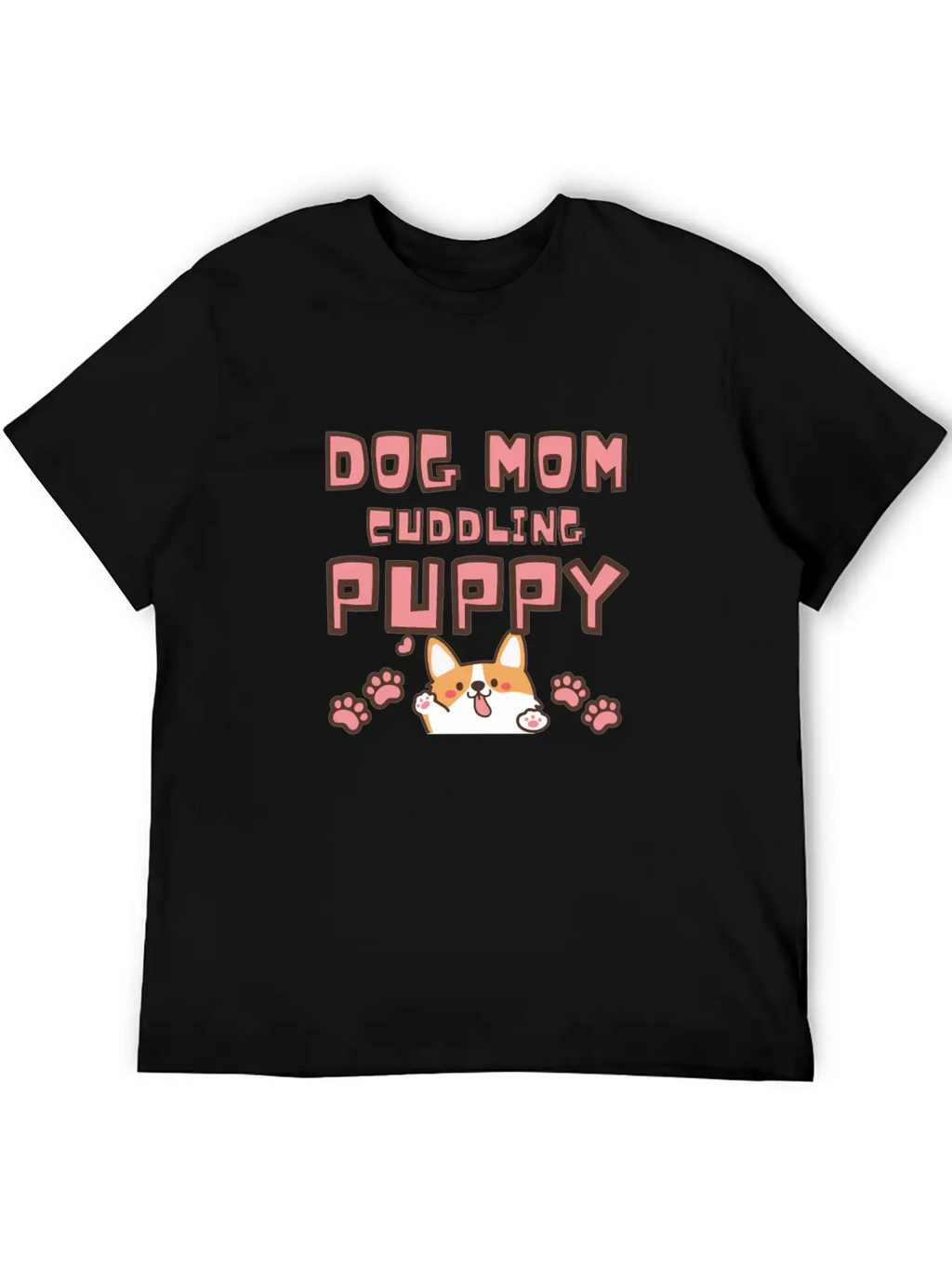 DOG MOM CUDDLING PUPPY , DOGS LOVERS Unisex Casual T-Shirt – Clean Design For Daily Comfort