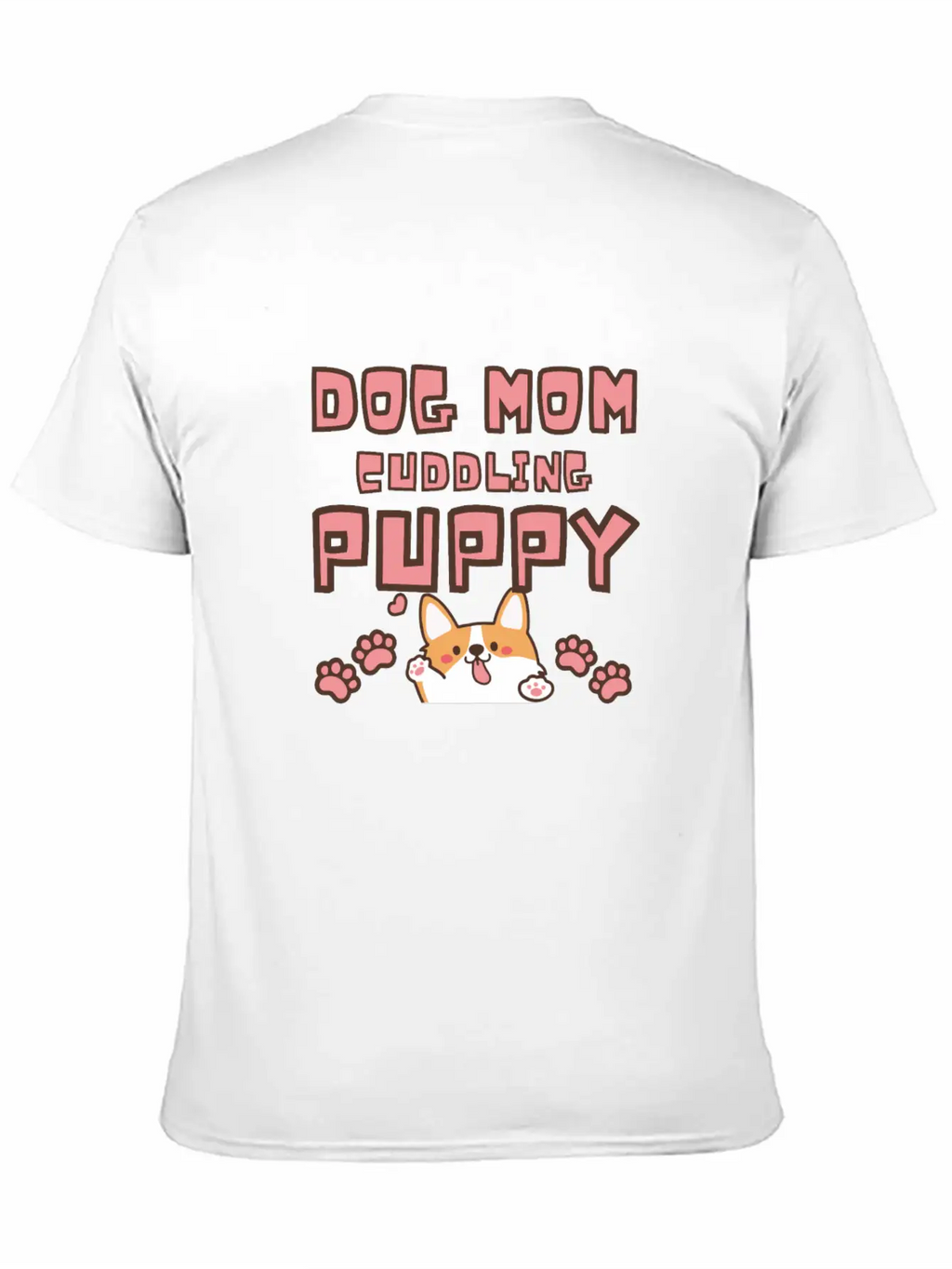 DOG MOM CUDDLING PUPPY , DOGS LOVERS Unisex Casual T-Shirt – Clean Design For Daily Comfort