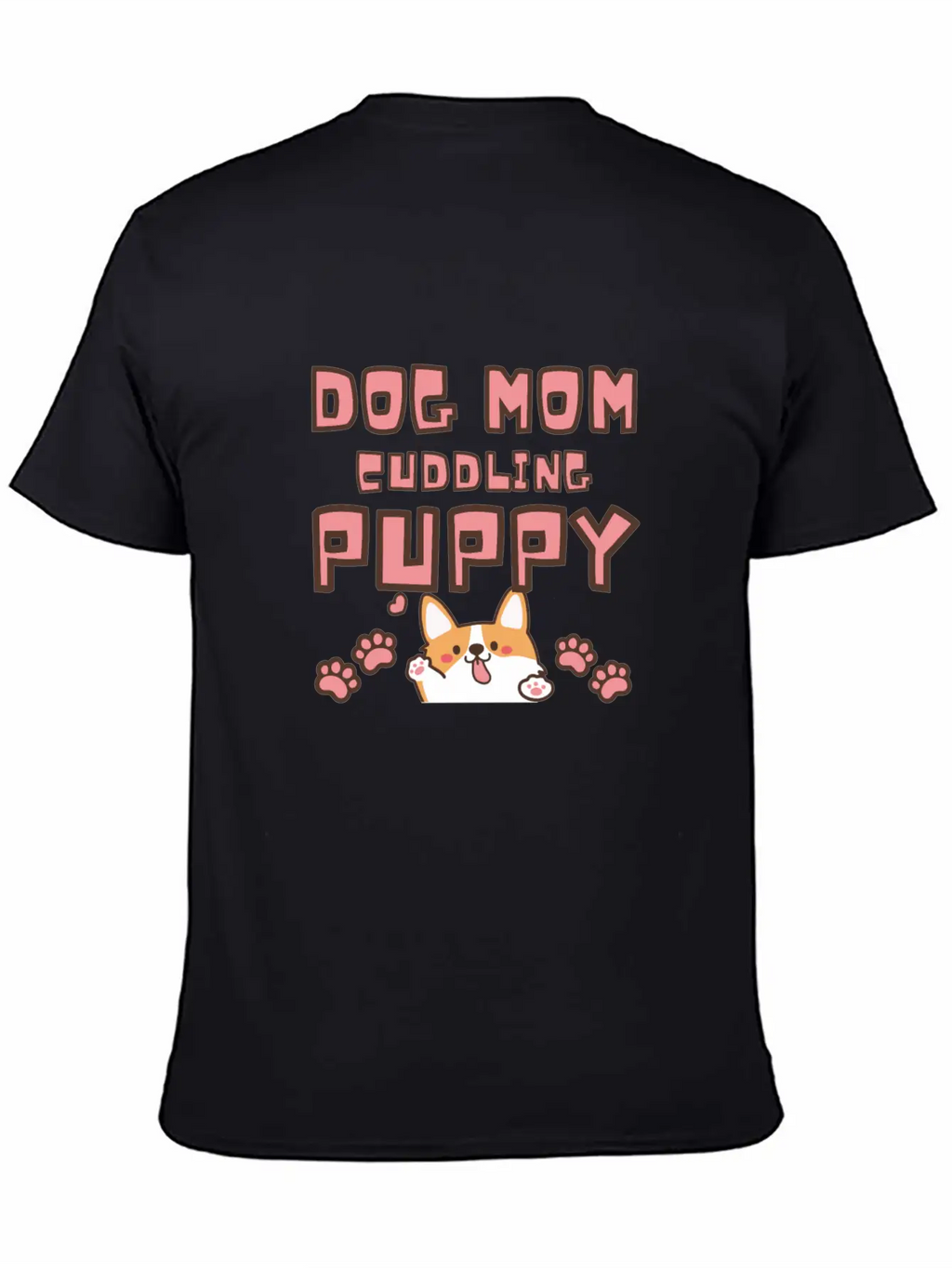 DOG MOM CUDDLING PUPPY , DOGS LOVERS Unisex Casual T-Shirt – Clean Design For Daily Comfort