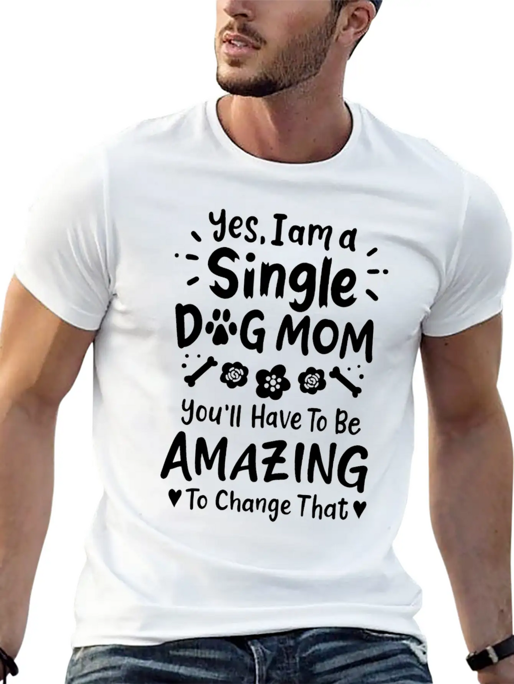 Dog Mom Single Dog Mom Essential Cotton Tee For Daily Outfits – Unisex Style
