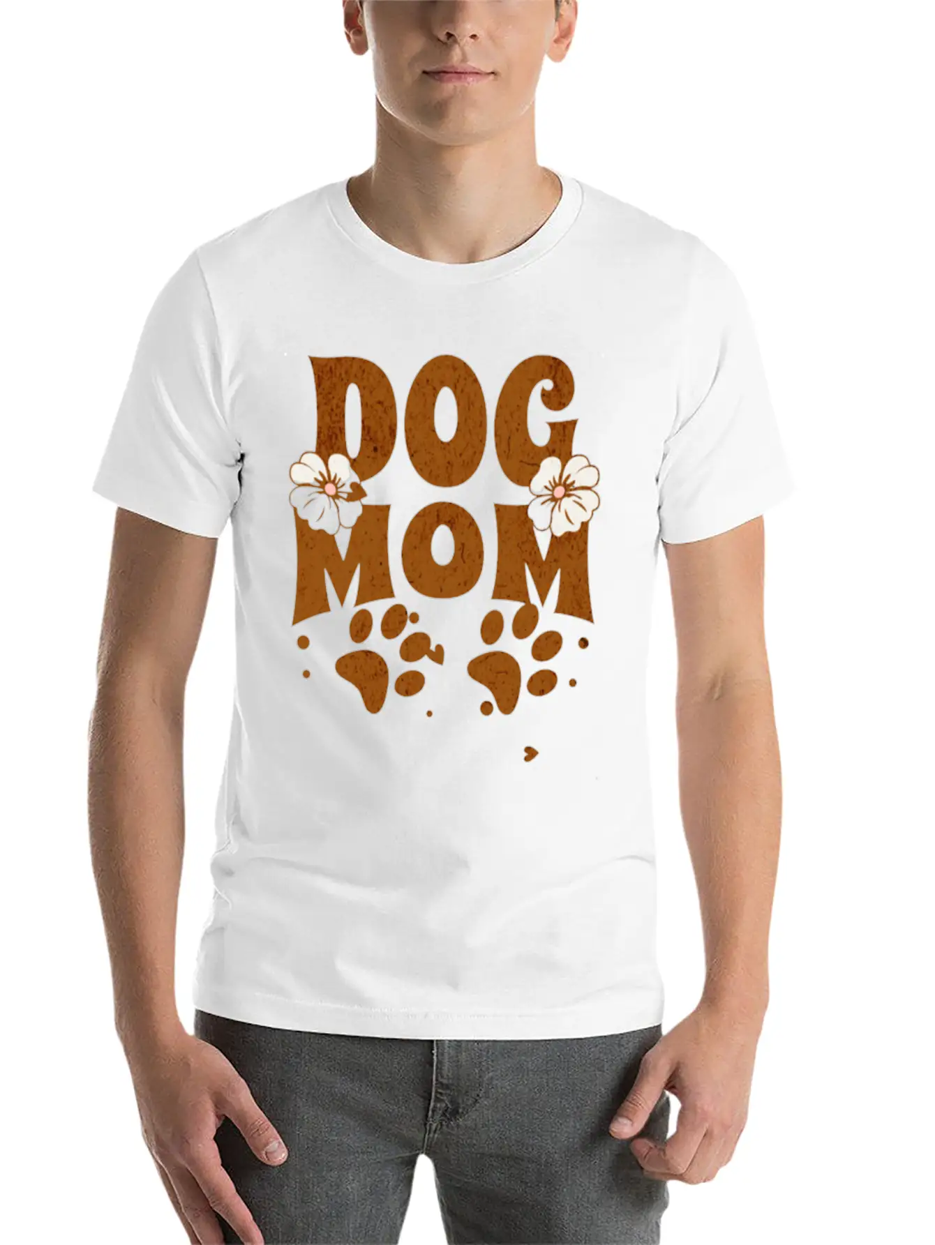 Dog Mom Unisex Short Sleeve Soft Cotton T-Shirt – Casual Everyday Wear
