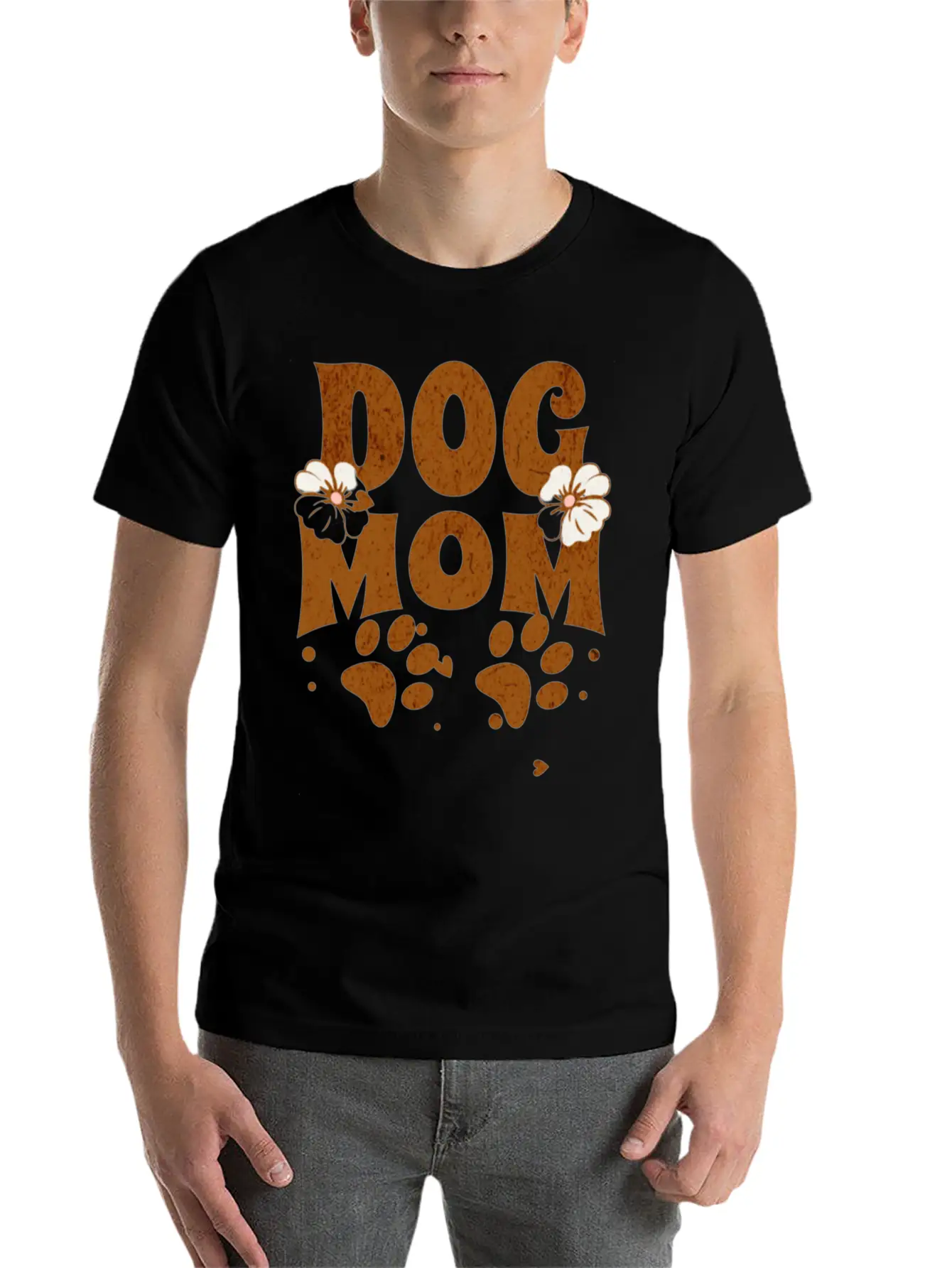 Dog Mom Unisex Short Sleeve Soft Cotton T-Shirt – Casual Everyday Wear