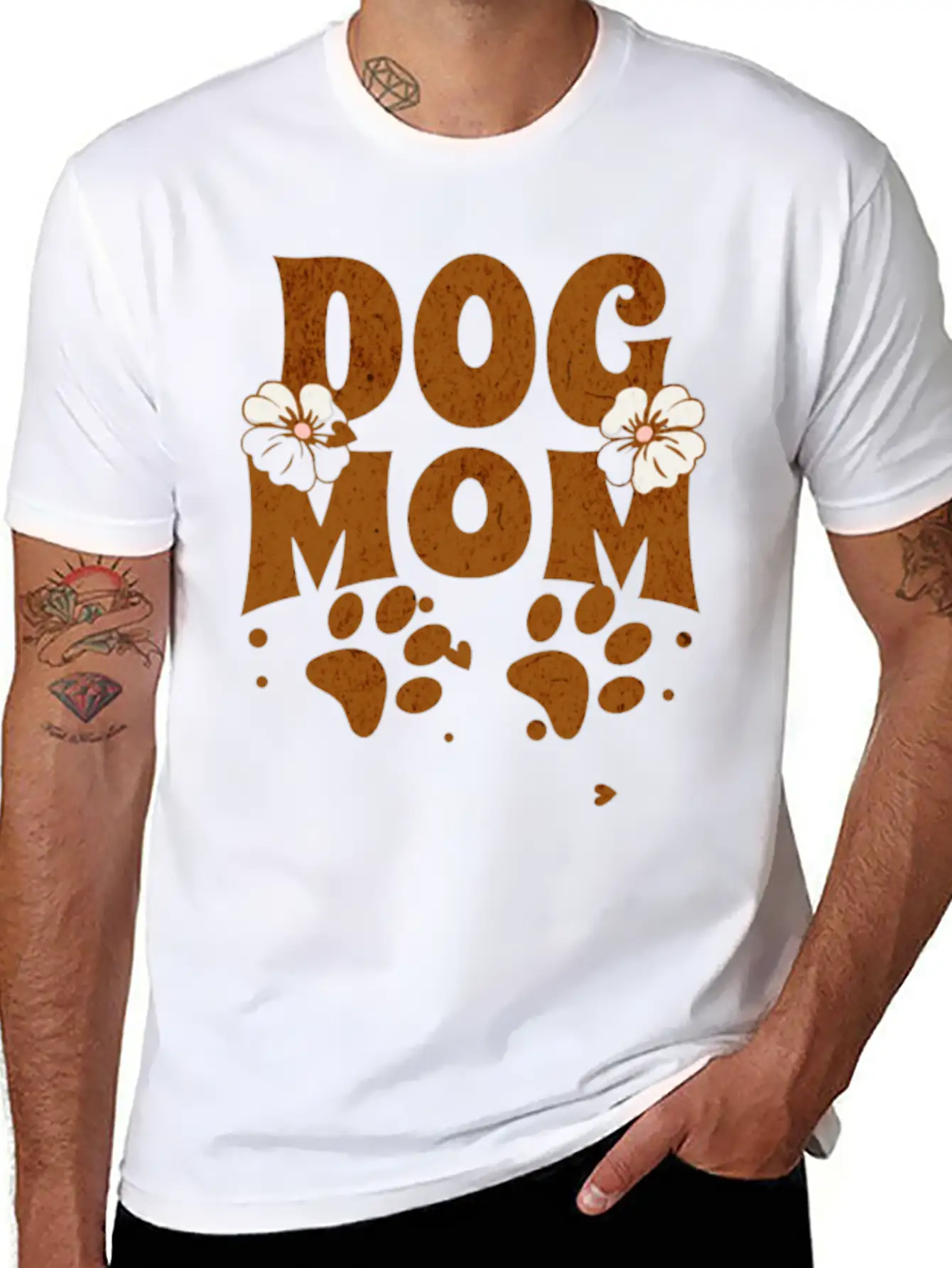 Dog Mom Unisex Short Sleeve Soft Cotton T-Shirt – Casual Everyday Wear