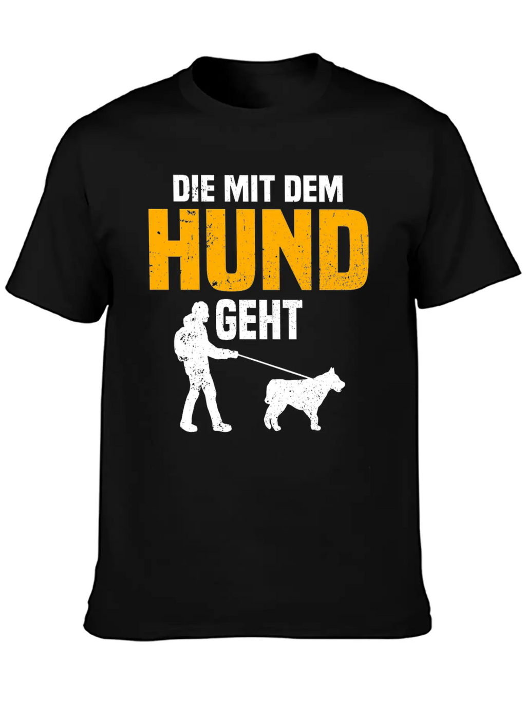 Dog Owner Walking With The Dog Unisex Short Sleeve Soft Cotton T-Shirt – Casual Everyday Wear