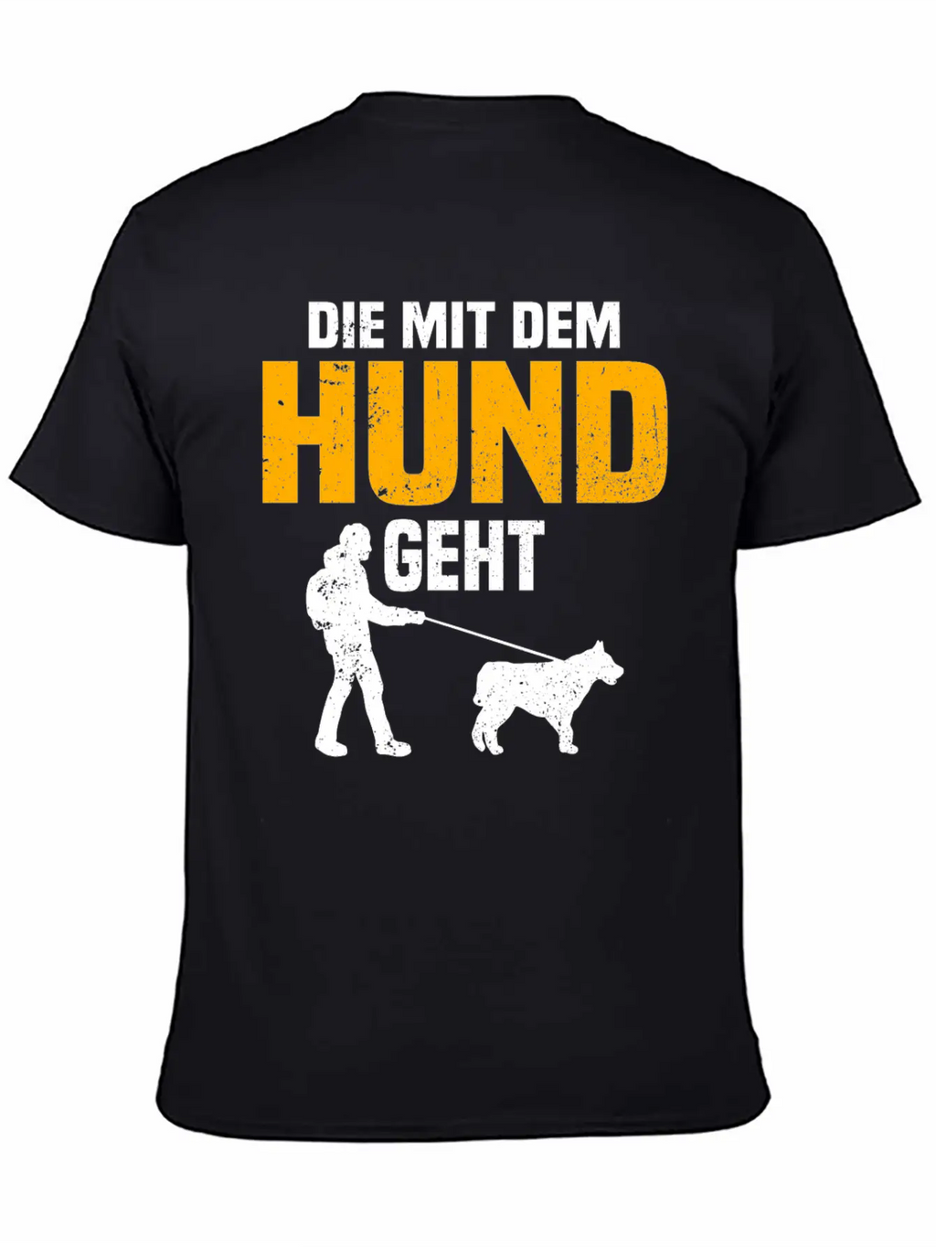 Dog Owner Walking With The Dog Unisex Short Sleeve Soft Cotton T-Shirt – Casual Everyday Wear