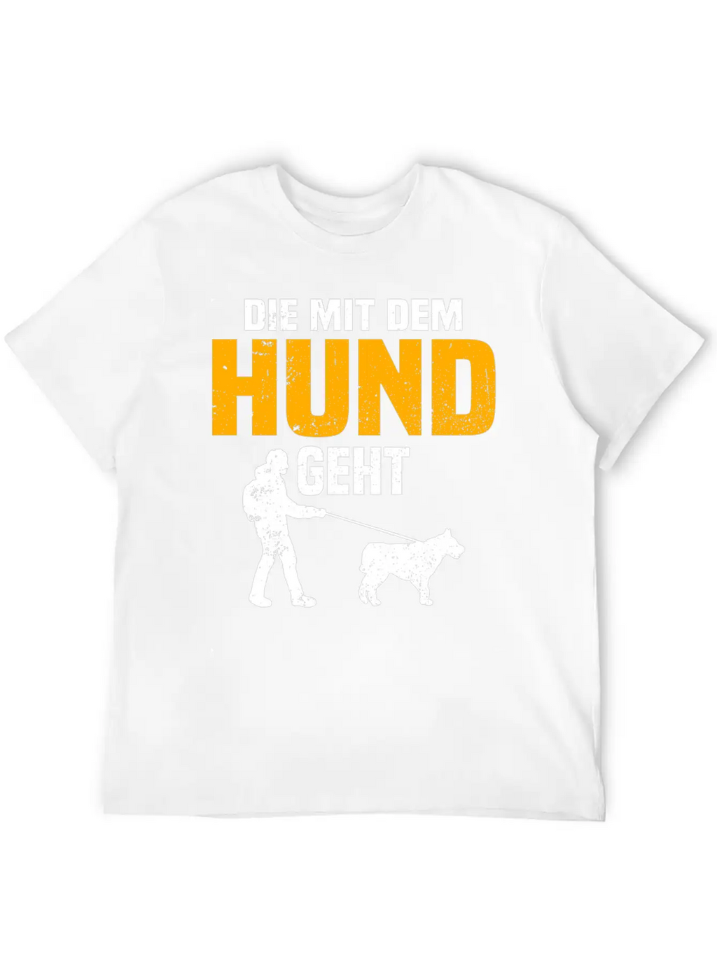 Dog Owner Walking With The Dog Unisex Short Sleeve Soft Cotton T-Shirt – Casual Everyday Wear
