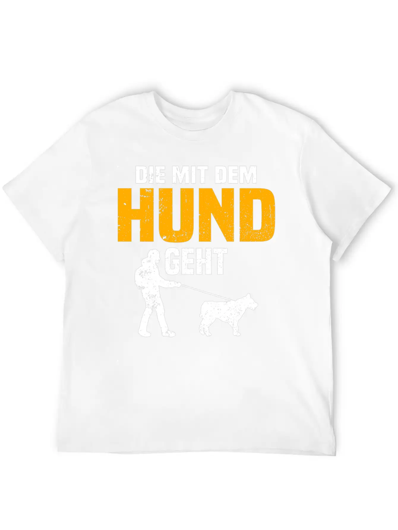 Dog Owner Walking With The Dog Unisex Short Sleeve Soft Cotton T-Shirt – Casual Everyday Wear