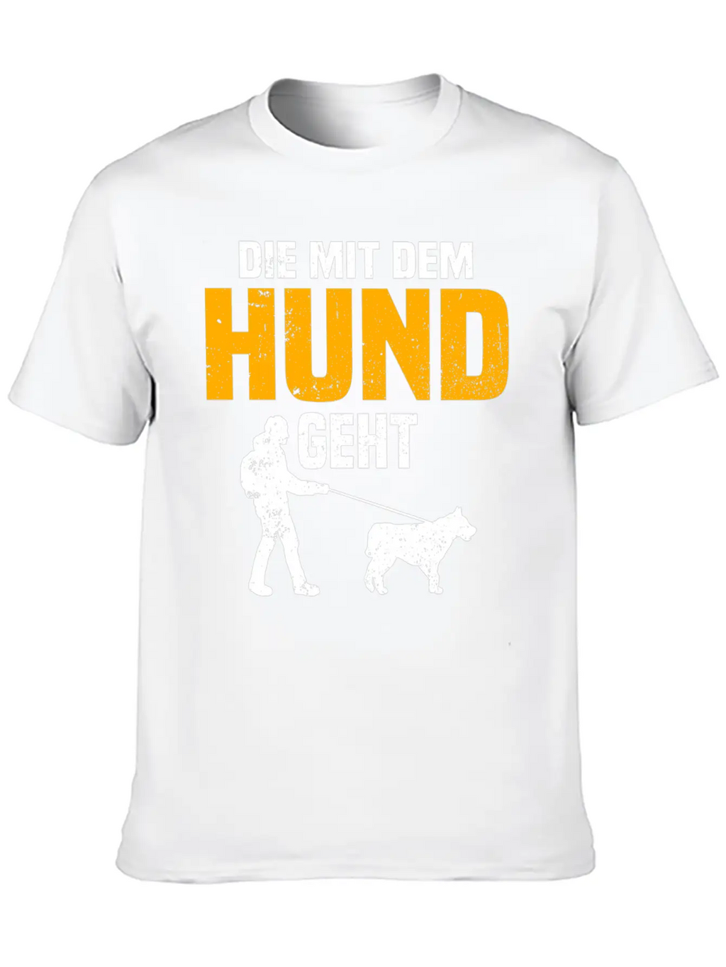 Dog Owner Walking With The Dog Unisex Short Sleeve Soft Cotton T-Shirt – Casual Everyday Wear