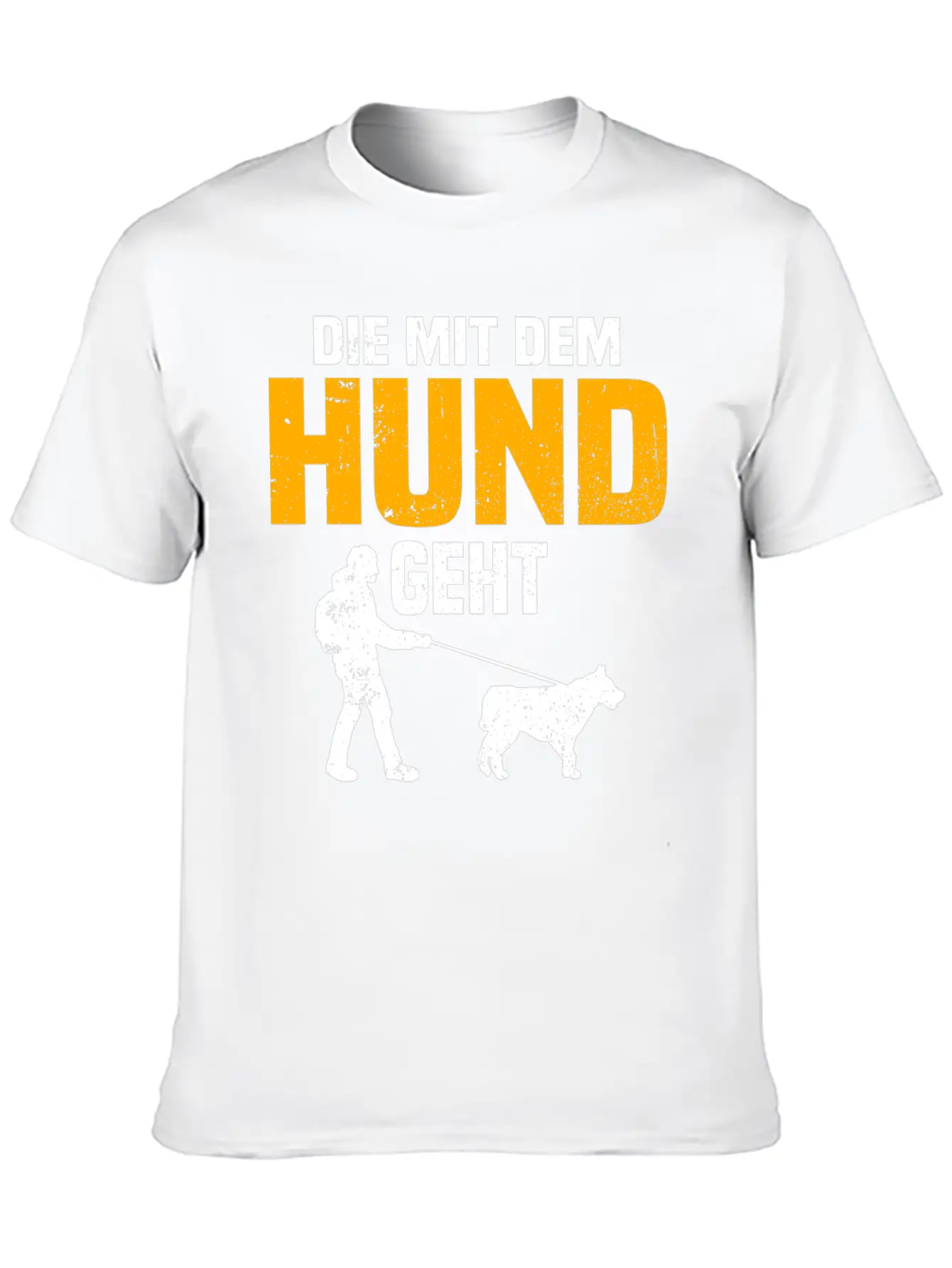 Dog Owner Walking With The Dog Unisex Short Sleeve Soft Cotton T-Shirt – Casual Everyday Wear