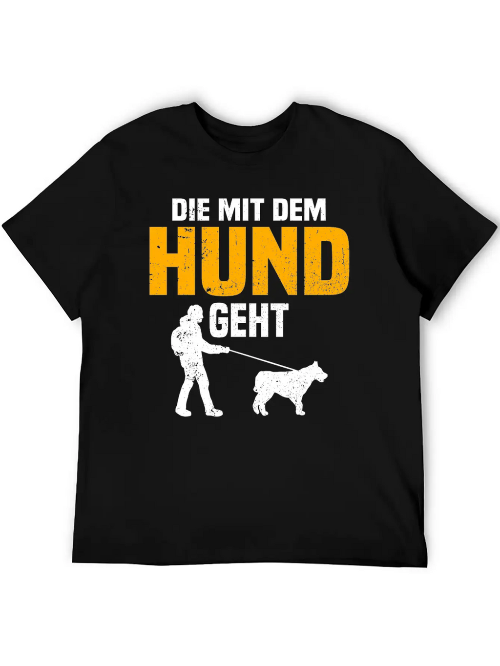 Dog Owner Walking With The Dog Unisex Short Sleeve Soft Cotton T-Shirt – Casual Everyday Wear