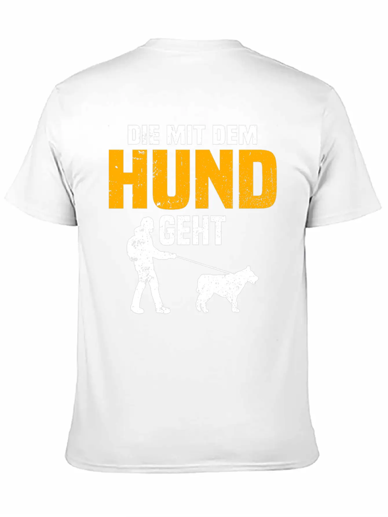 Dog Owner Walking With The Dog Unisex Short Sleeve Soft Cotton T-Shirt – Casual Everyday Wear