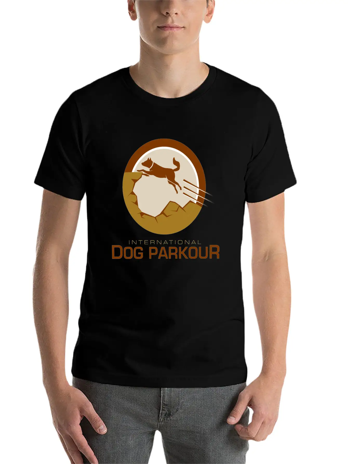Dog Parkour Unisex Casual T-Shirt – Clean Design For Daily Comfort