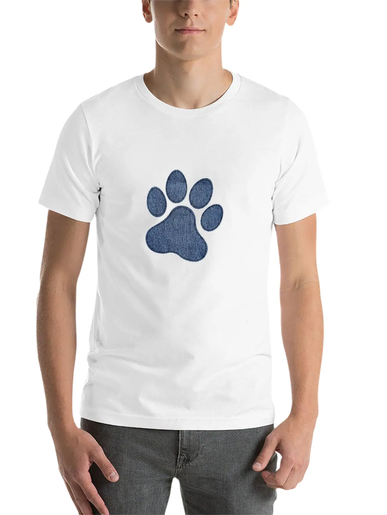 Dog Paw Unisex Short Sleeve Soft Cotton T-Shirt – Casual Everyday Wear