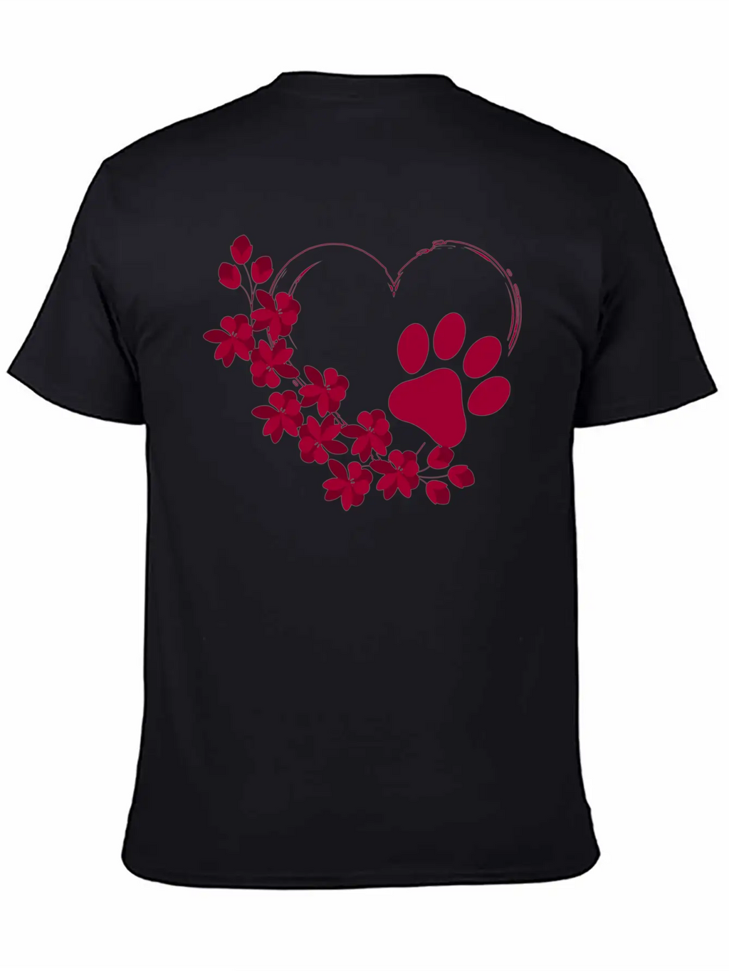 Dog Paw With Floral Look Unisex Casual T-Shirt – Clean Design For Daily Comfort