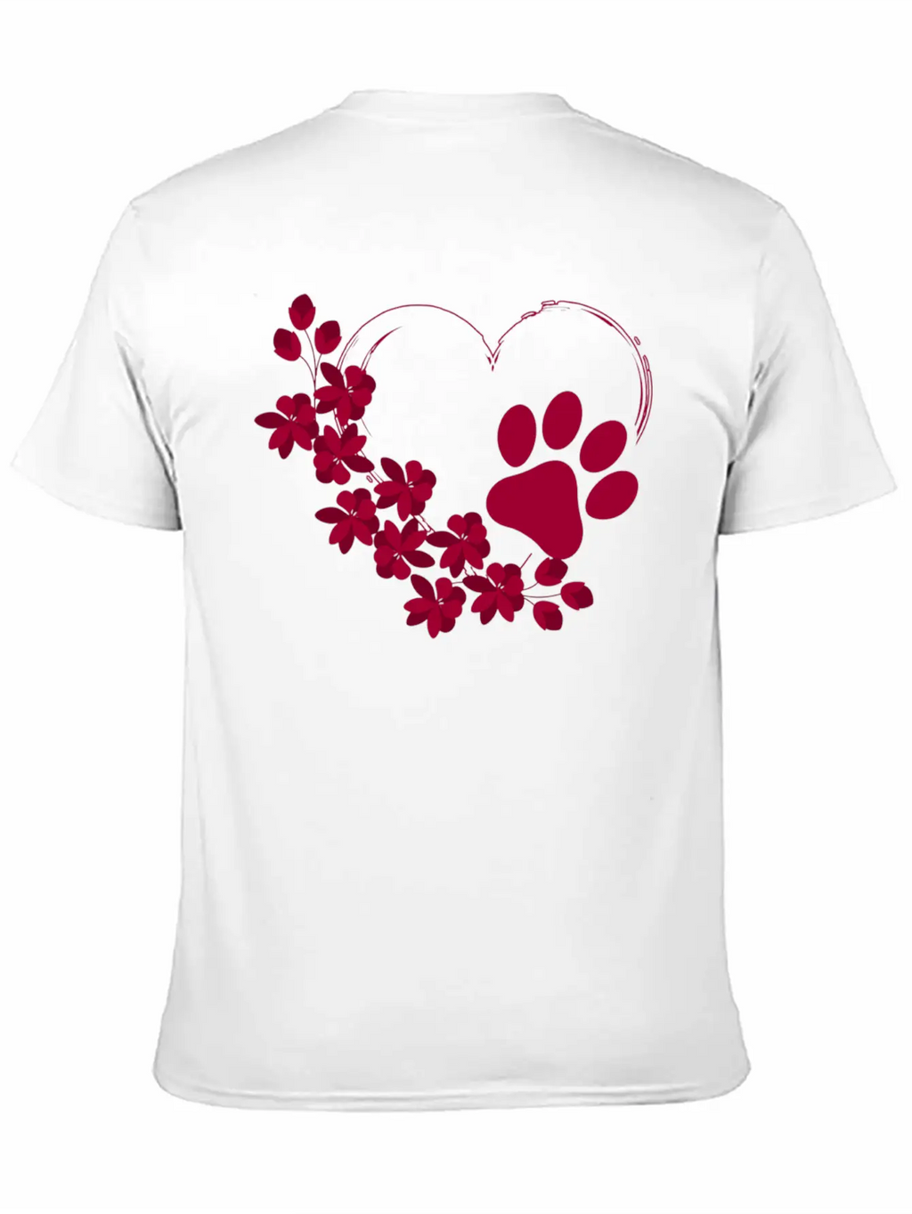Dog Paw With Floral Look Unisex Casual T-Shirt – Clean Design For Daily Comfort