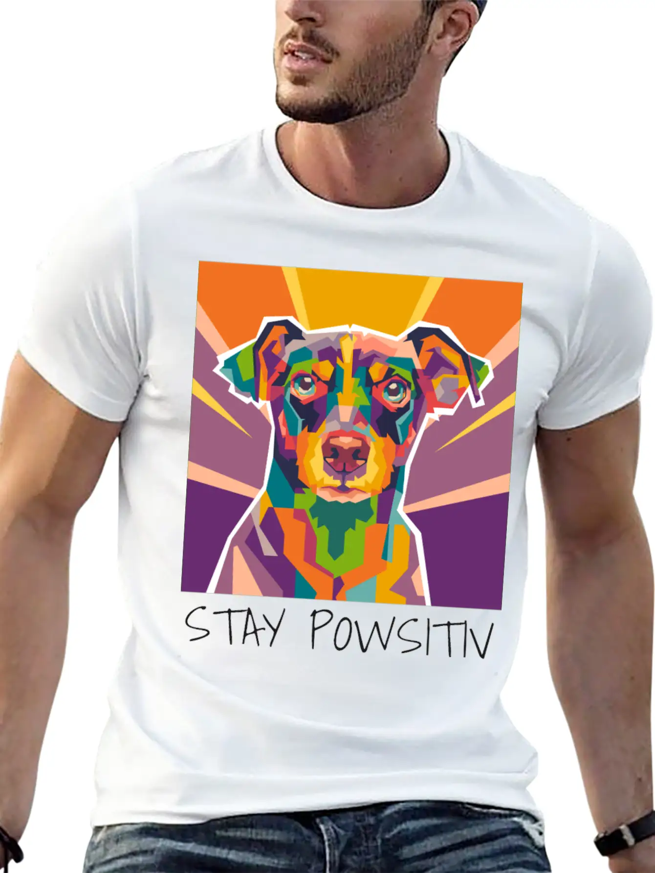 Dog Pop Art Essential Cotton Tee For Daily Outfits – Unisex Style