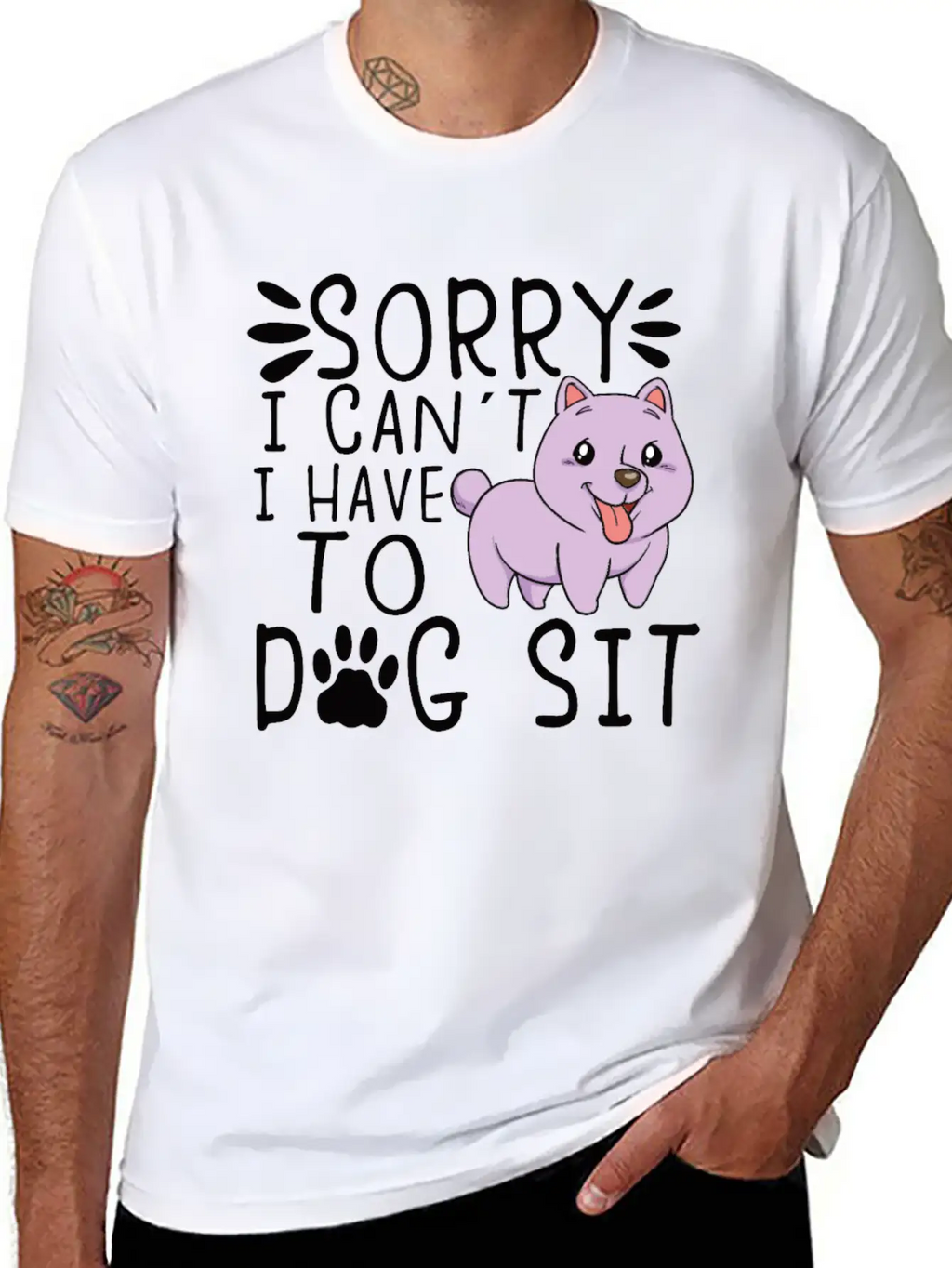 Dog Sitting Dog Puppie Dog Walkers Dog Sitter Gift Unisex Short Sleeve Soft Cotton T-Shirt – Casual Everyday Wear