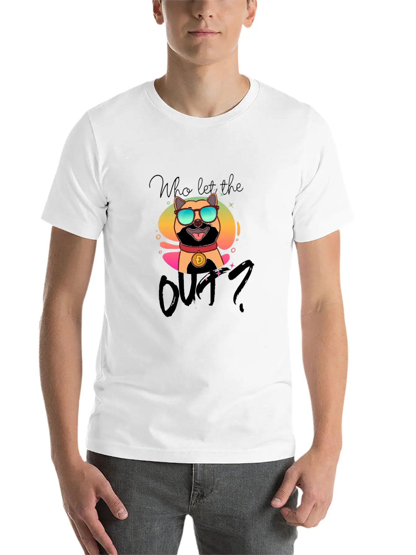 DOGE Dogecoin HODLER - Who Let The Doge Out? Casual Graphic T-Shirt – Simple And Comfortable Daily Wear
