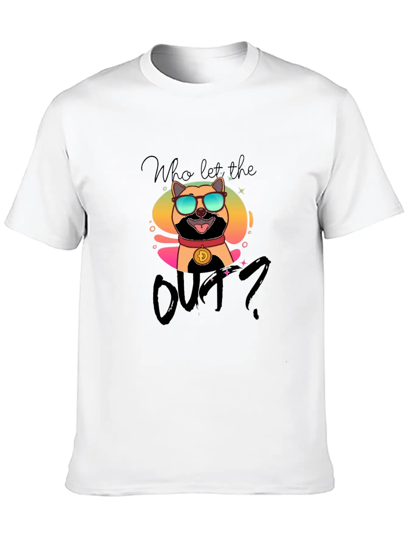 DOGE Dogecoin HODLER - Who Let The Doge Out? Casual Graphic T-Shirt – Simple And Comfortable Daily Wear